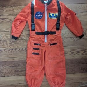 Little Kid/Toddler Orange Space Astronaut Jumpsuit